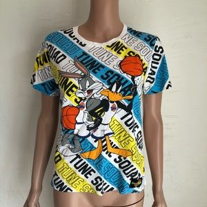 Space Jam Graphic T-Shirt Girls Size XL Multicolored 100% Cotton Cool Graphics